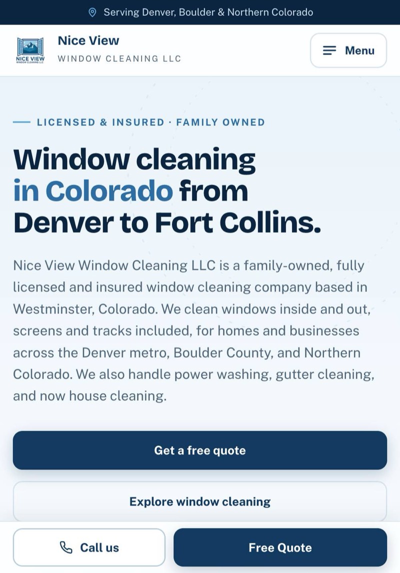 Screenshot of Nice View Window Cleaning